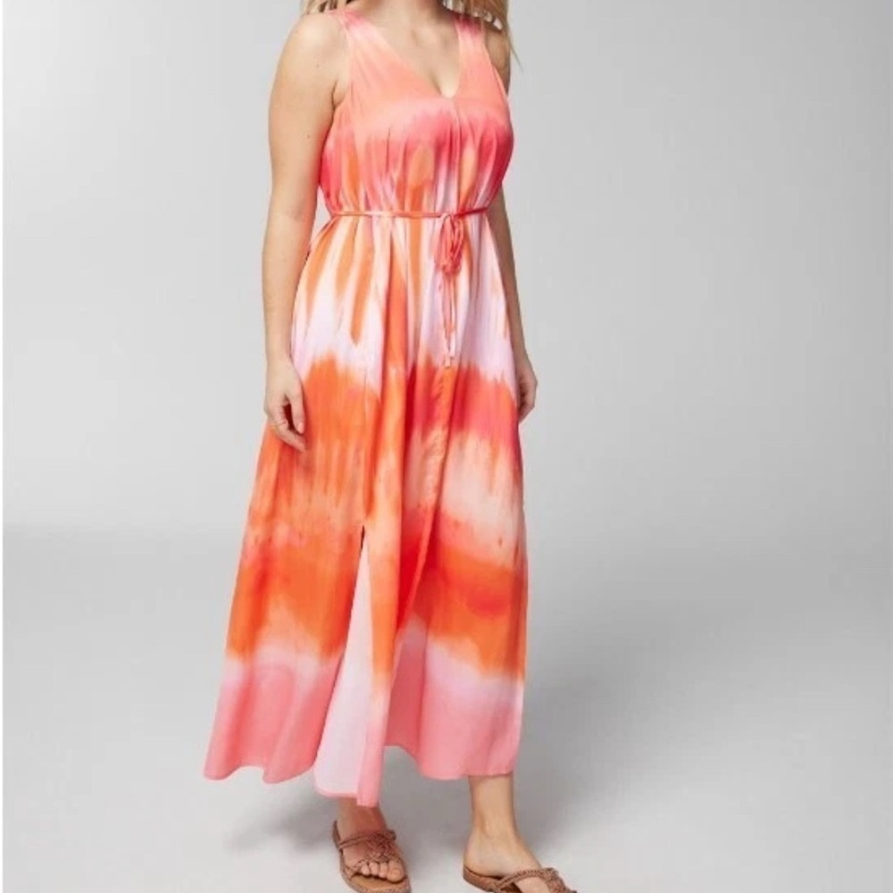 Like New Soma Pink and Orange Maxi Bra Dress with Pockets